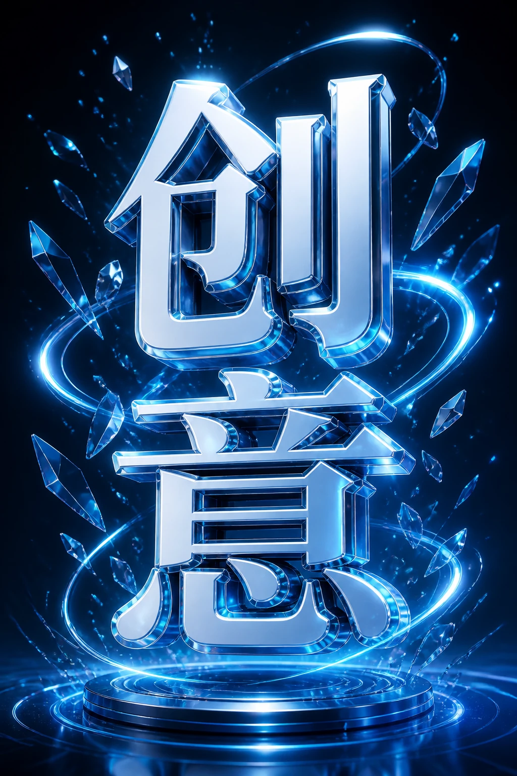 3D立体文字提示词预览图